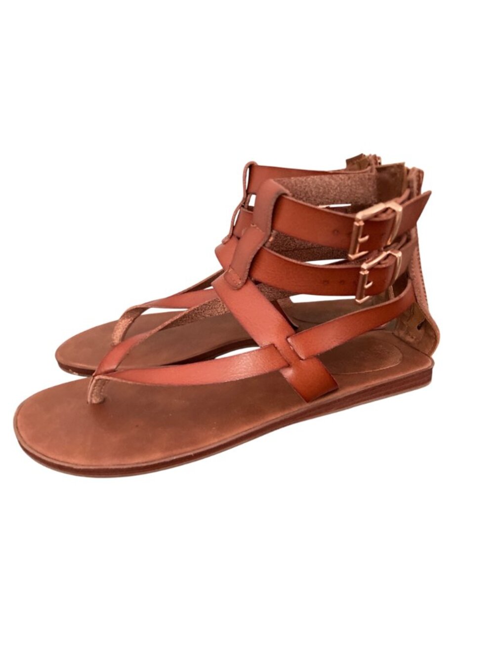 Sonoma Goods For Life Brown Gladiator Sandals With Back Zippers & Buckle Straps - Picture 5 of 6